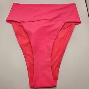 Aerie Pink High Cut Cheeky Swim Bottom